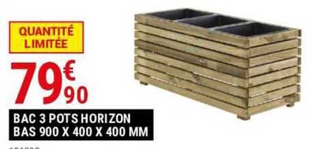 bac 3 pots horizon bas 900 x 400 x 400 mm