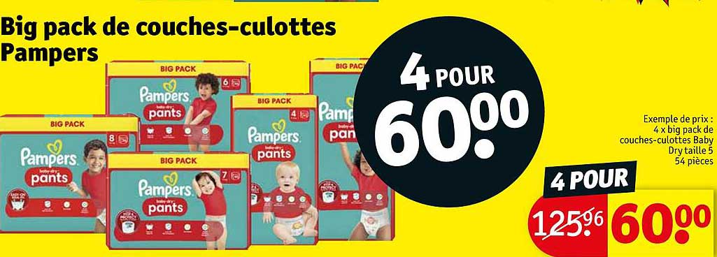 big pack de couches-culottes pampers