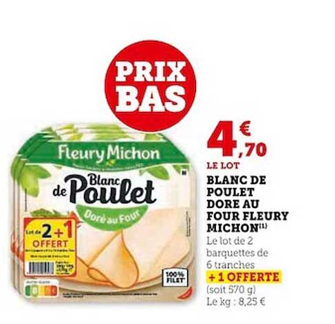 blanc de poulet doré au four fleury michon