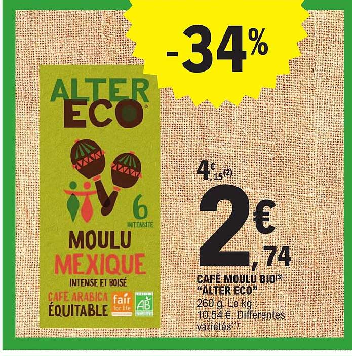 café moulu bio "alter éco"