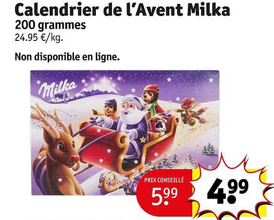 calendrier de l'avent milka