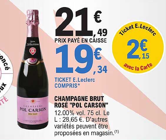 champagne brut rosé "pol carson"