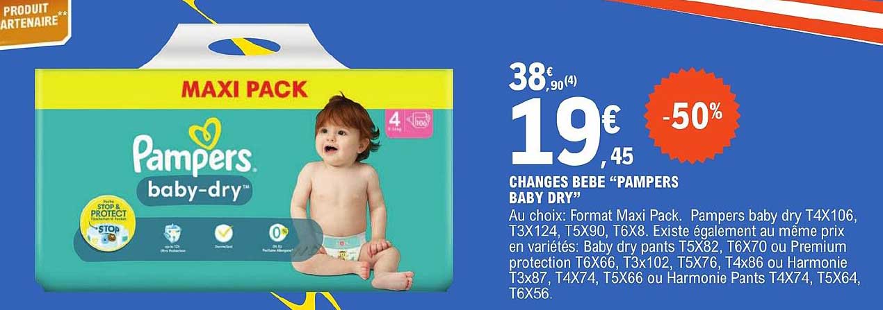 Changes Bébé "pampers Baby Dry"