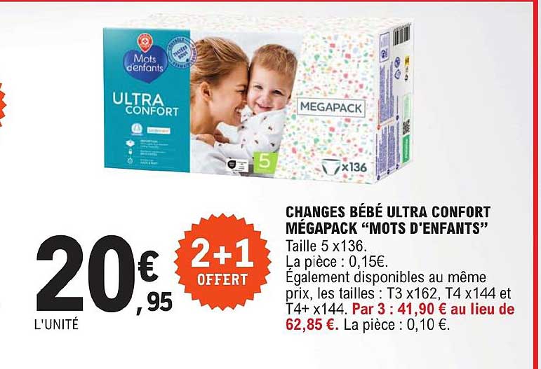 changes bébé ultra confort mégapack "mots d'enfants"