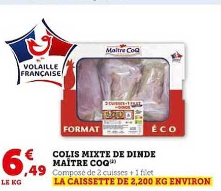 colis mixte de dinde maître coq