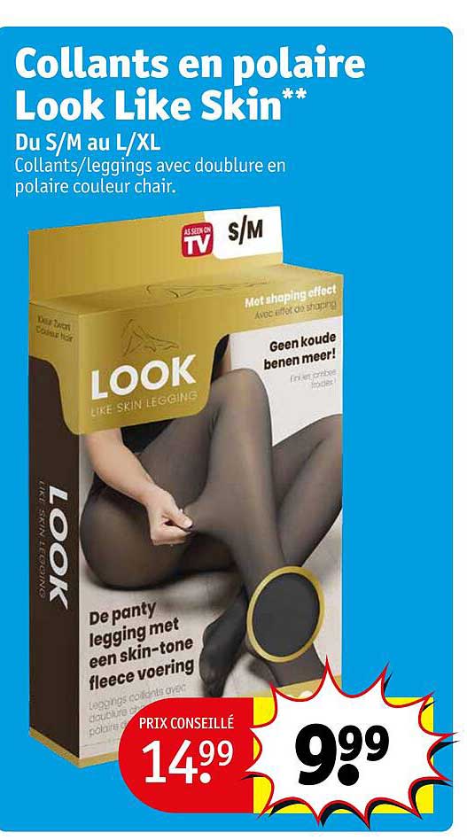 collants en polaire look like skin