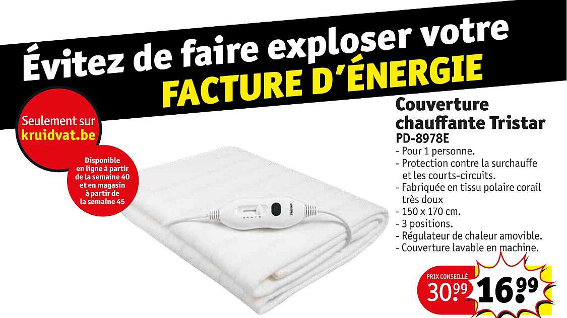 Couverture Chauffante Tristar