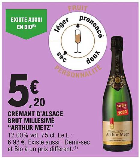 Crémant D'alsace Brut Millesimé "arthur Metz"