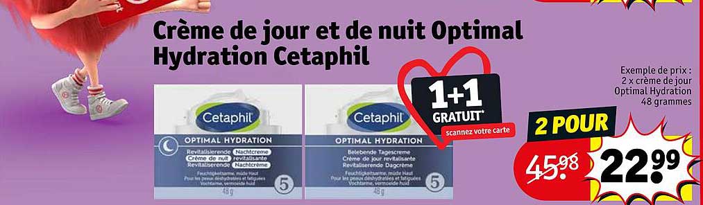 crème de jour et de nuit optimal hydration cetaphil