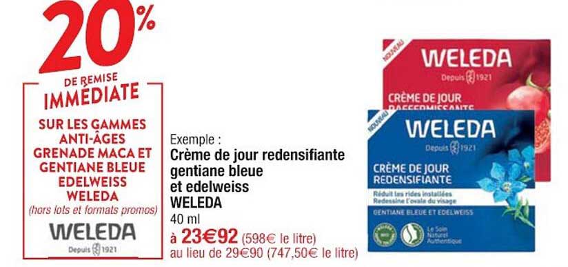 crème de jour redensifiante gentiane bleue et edelweiss weleda