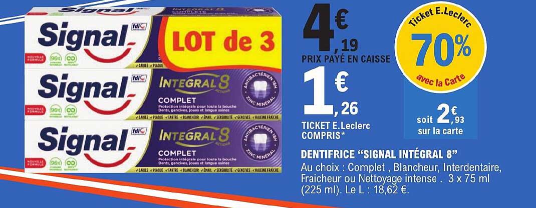 Dentifrice "signal Intégral 8"