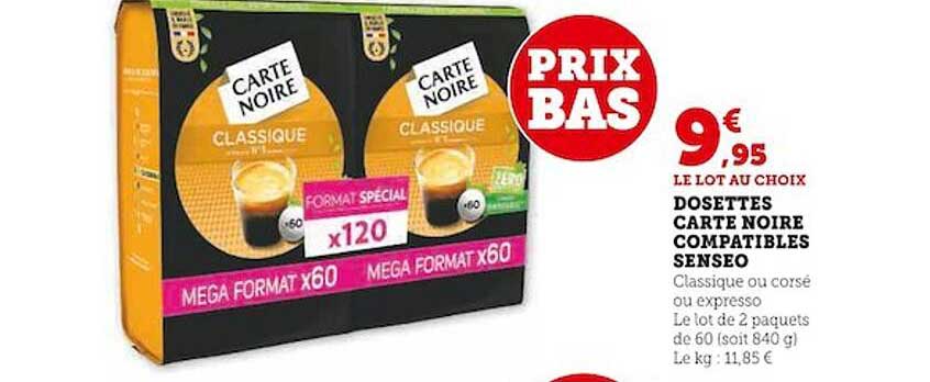 dosettes carte noire compatibles senseo
