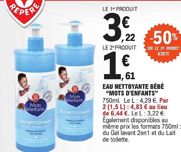 eau nettoyante bébé "mots d'enfants"