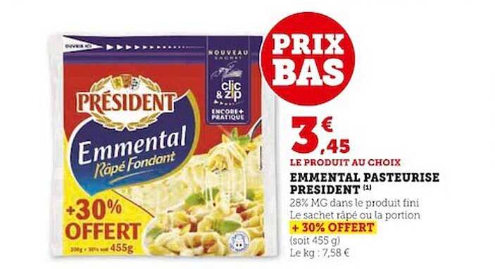 Emmental Pasteurisé Président