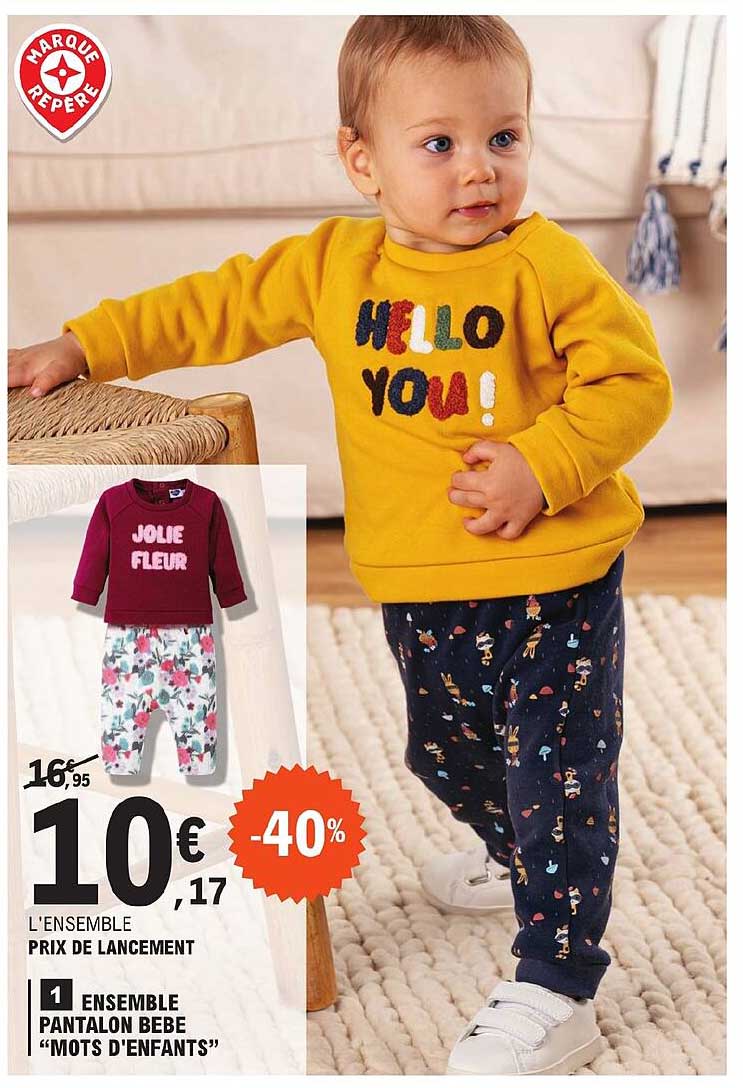 ensemble pantalon bébé "mots d'enfants"