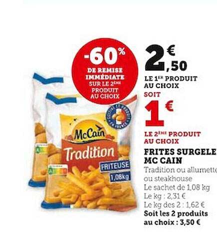 frites surgelé mc cain