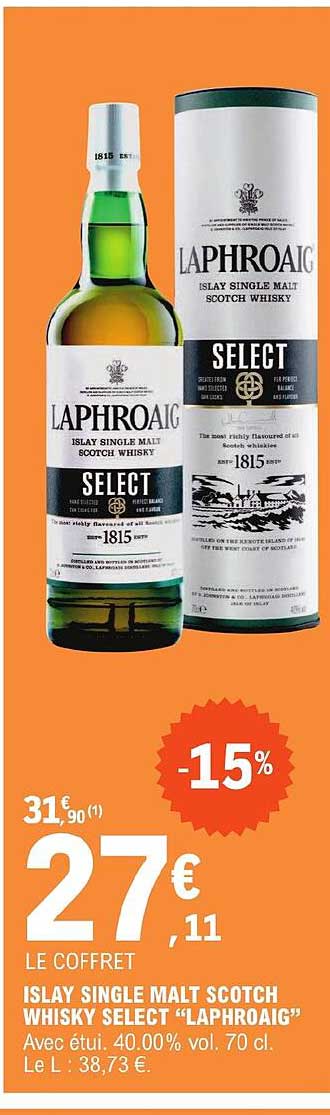 islay single malt scotch whisky select "laphroaig"