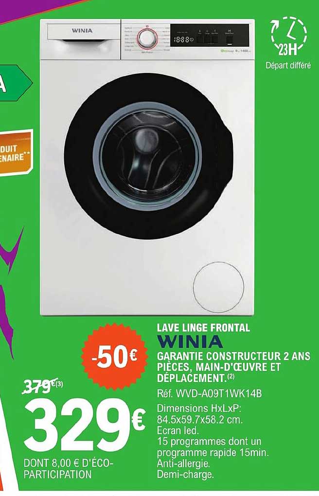 lave linge frontal winia