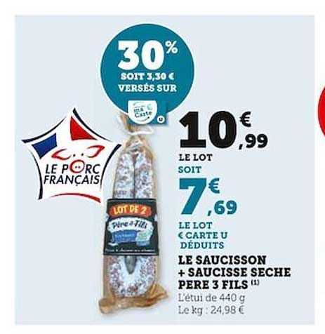 le saucisson + saucisse sèche père 3 fils