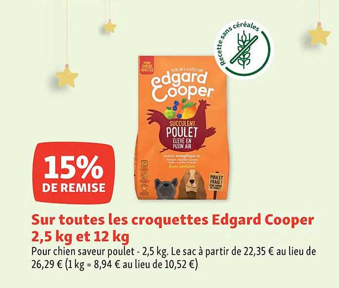 les croquettes edgard cooper 2,5 kg et 12 kg