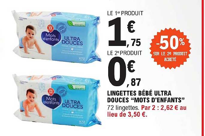 lingettes bébé ultra douces "mots d'enfants"