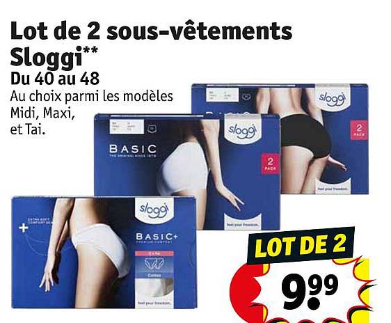 lot de 2 sous-vêtements sloggi
