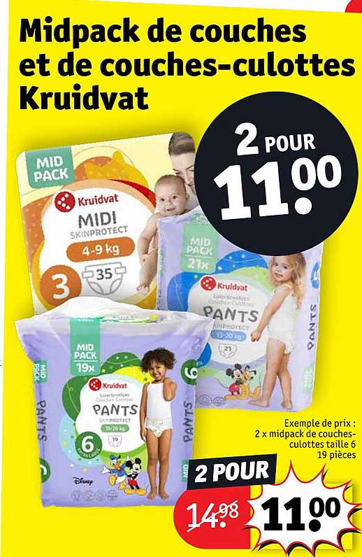 midpack de couches et de couches-culottes kruidvat