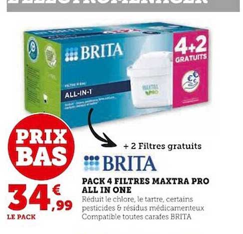 pack 4 filtres maxtra pro all in one brita