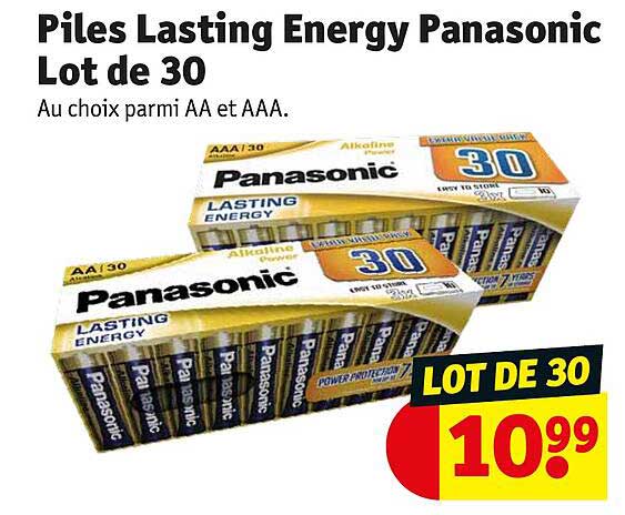 Piles Lasting Energy Panasonic Lot De 30