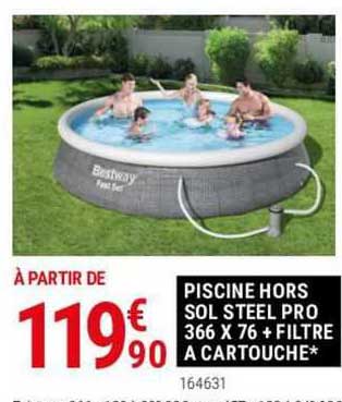piscine hors sol steel pro 366 x 76 + filtre à cartouche