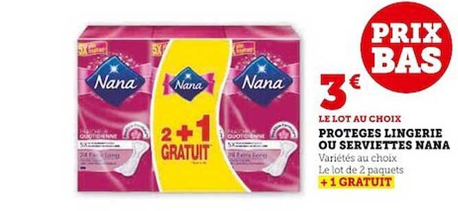 protèges lingerie ou serviettes nana