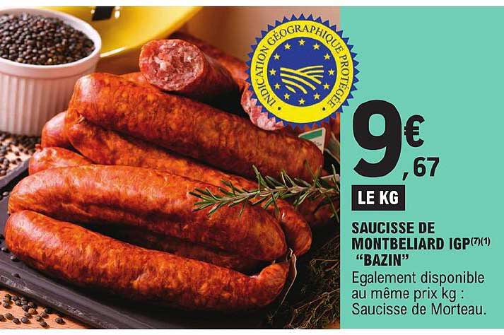saucisse de montbeliard igp "bazin"