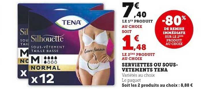 serviettes ou sous-vêtements tena