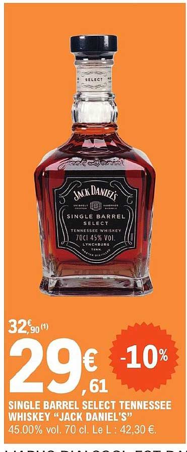single barrel select tennessee whiskey "jack daniel's"