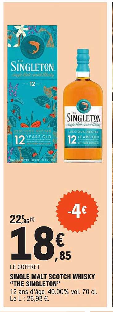 single malt scotch whisky "the singleton"