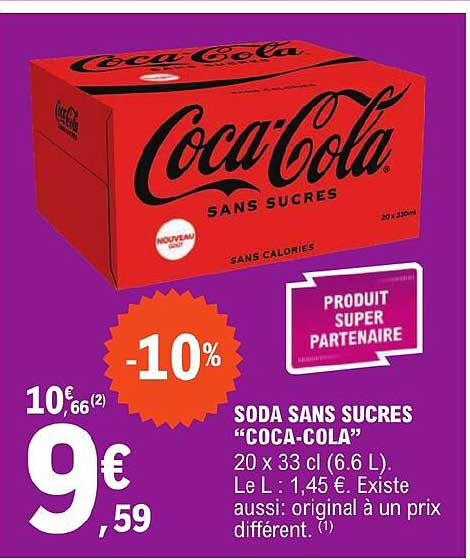 soda sans sucres "coca-cola"