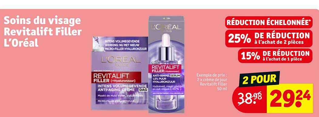 soins du visage revitalift filler l'oréal