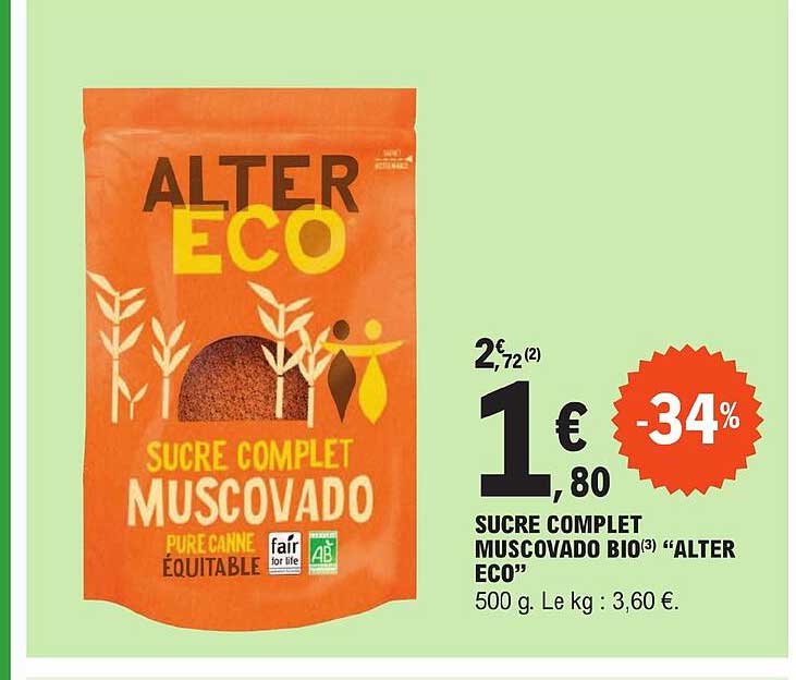 sucre complet muscovado bio "alter éco"