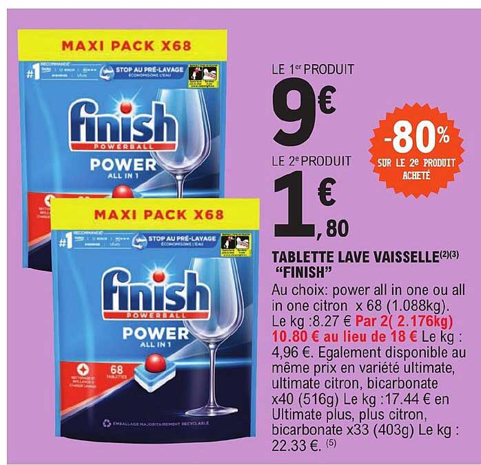 tablette lave vaisselle "finish"