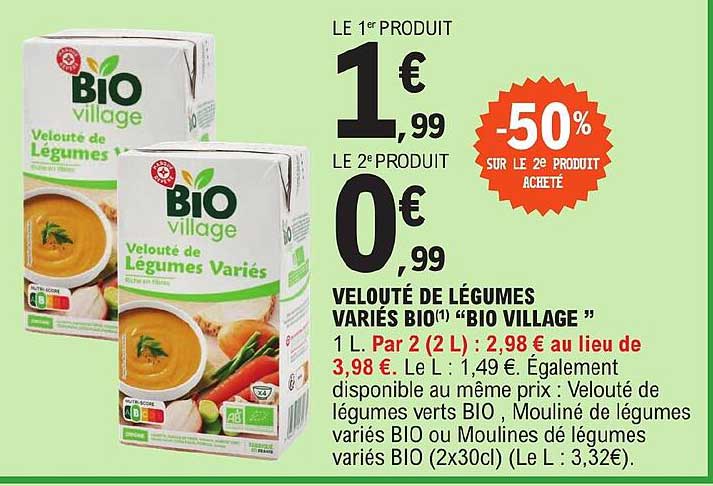 velouté de légumes variés bio "bio village"