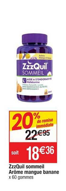 zzzQuil sommeil arôme mangue banane