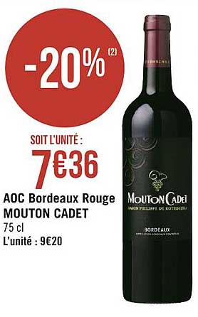 aoc bordeaux rouge mouton cadet