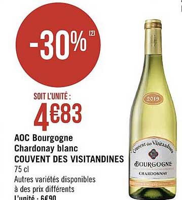 Aoc Bourgogne Chardonay Blanc Couvent Des Visitandines