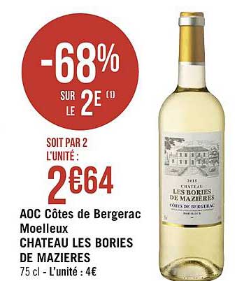 Aoc Côtes De Bergerac Moelleux Château Lbories De Mazières
