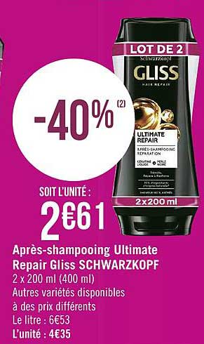 après-shampooing ultimate repair gliss schwarzkopf