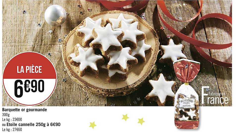 barquette or gourmande ou étoile canelle 250g