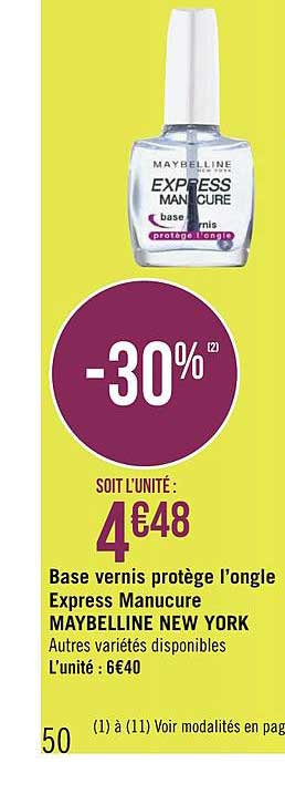 base vernis protège l'ongle express manicure maybelline new york