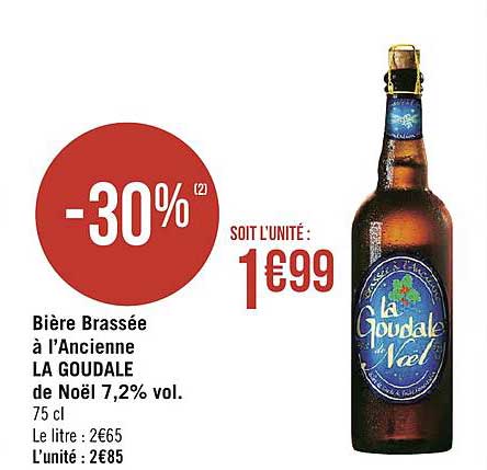 bière brassée à l'ancienne la goudale de noël 7,2% vol.