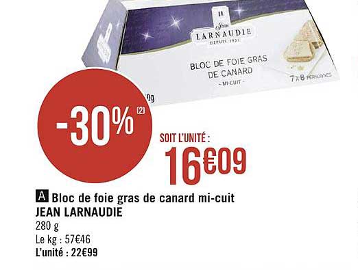 bloc de foie gras de canard mi-cuit jean larnaudie