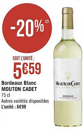 bordeaux blanc mouton cadet